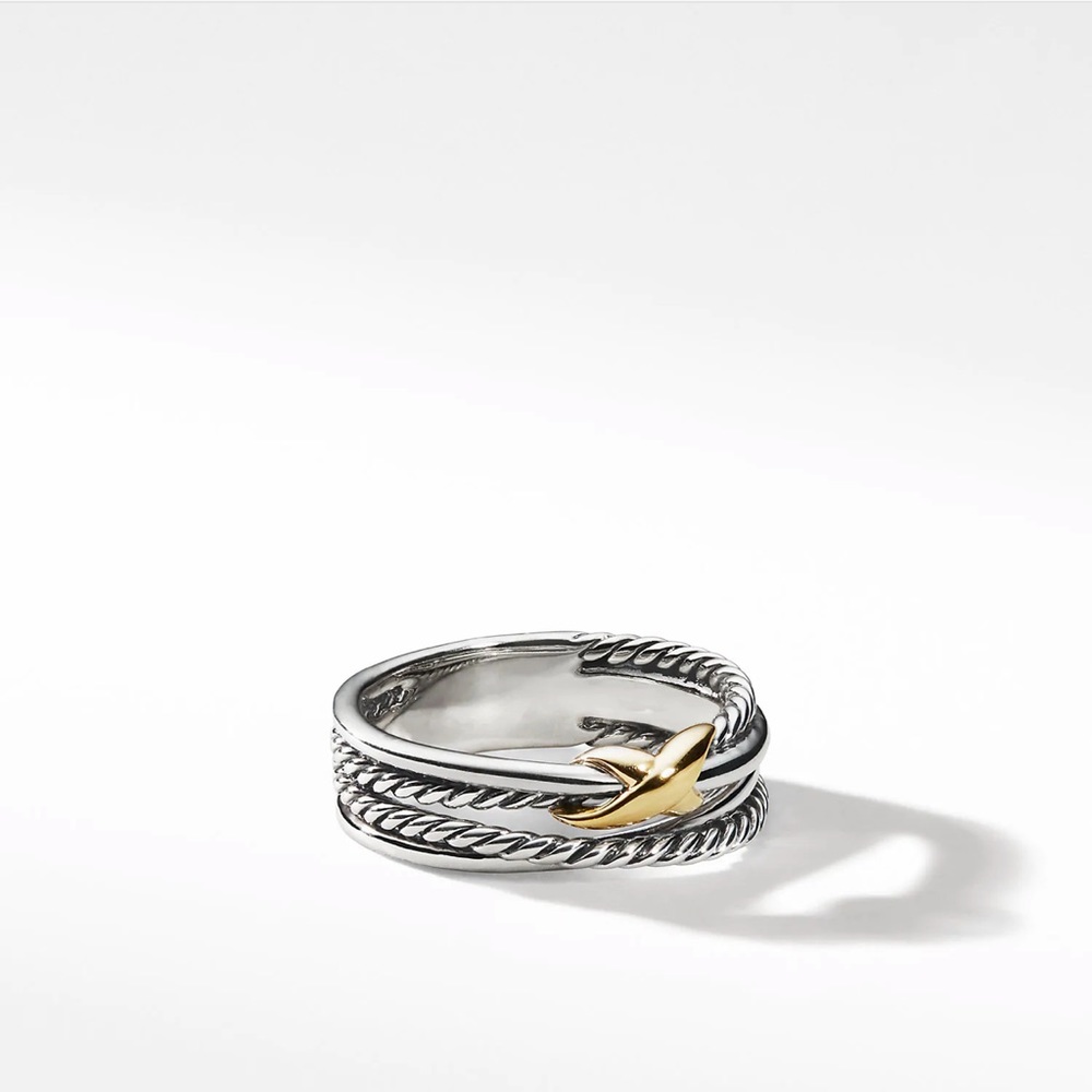David Yurman X Crossover Ring with 18K Gold